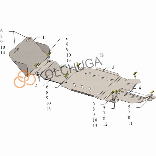 Kolchuga Защита двигателя, КПП, радиатора и РКПП на Cadillac Escalade GMT 900 '07-14 (ZiPoFlex-оцинковка) Kolchuga Защита двигателя, КПП, радиатора и РКПП на Cadillac Escalade GMT 900 '07-14 (ZiPoFlex-оцинковка)