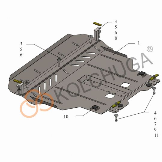 Kolchuga Защита двигателя и КПП на Chery Tiggo 2 '16- (ZiPoFlex-оцинковка) Kolchuga Защита двигателя и КПП на Chery Tiggo 2 '16- (ZiPoFlex-оцинковка)
