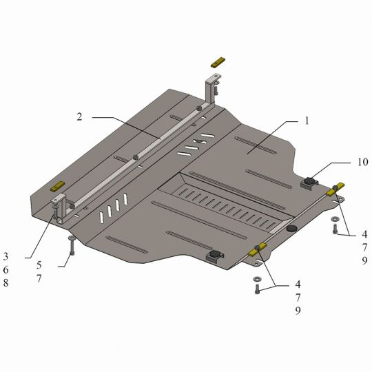 Kolchuga Защита двигателя, КПП и радиатора на Chery A13 '08- Kolchuga Защита двигателя, КПП и радиатора на Chery A13 '08-