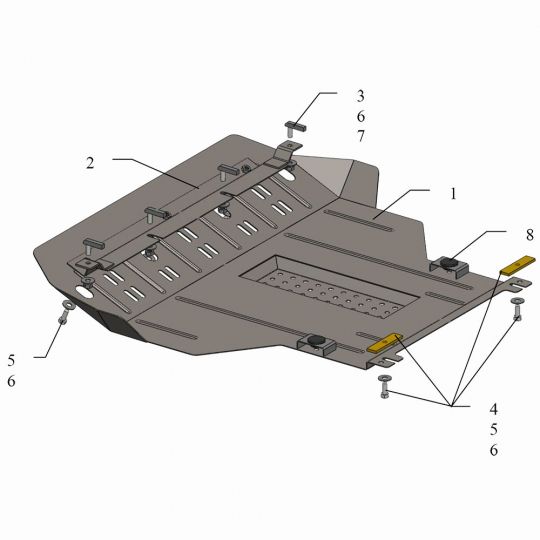 Kolchuga Защита двигателя, КПП и радиатора на Chery Amulet '03-14 Kolchuga Защита двигателя, КПП и радиатора на Chery Amulet '03-14