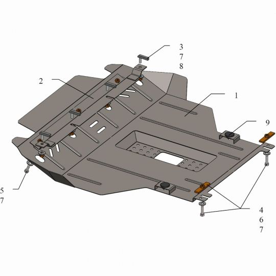Kolchuga Защита двигателя, КПП и радиатора на Chery Amulet '03-14 Kolchuga Защита двигателя, КПП и радиатора на Chery Amulet '03-14