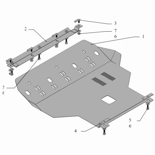 Kolchuga Защита двигателя, КПП и радиатора на Chery Karry '06- Kolchuga Защита двигателя, КПП и радиатора на Chery Karry '06-