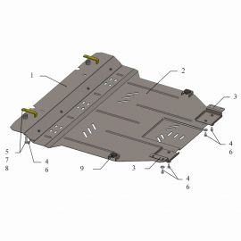 Kolchuga Защита двигателя, КПП и радиатора на Chery M11/M12 '08-