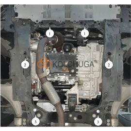 Kolchuga Защита двигателя и КПП на Chevrolet Malibu VIII '13-15 (ZiPoFlex-оцинковка)