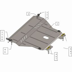 Kolchuga Защита двигателя, КПП и радиатора на Chevrolet Aveo (T200/T250) '02-11