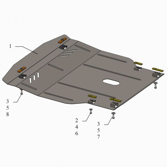 Kolchuga Защита двигателя, КПП и радиатора на Chevrolet Lacetti '02- Kolchuga Защита двигателя, КПП и радиатора на Chevrolet Lacetti '02-