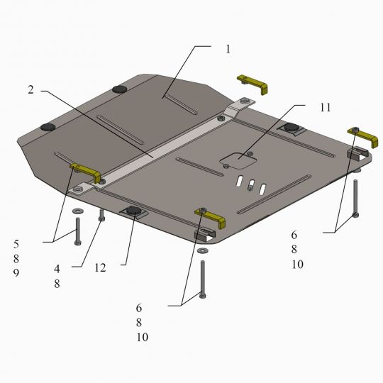 Kolchuga Защита двигателя, КПП и радиатора на Chevrolet Orlando '10- (бензин) Kolchuga Защита двигателя, КПП и радиатора на Chevrolet Orlando '10- (бензин)