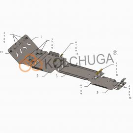 Kolchuga Защита двигателя, КПП, радиатора и раздатки на Chevrolet Suburban (LS) X '00-06 (ZiPoFlex)