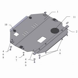 Kolchuga Защита двигателя, КПП и части раздатки на Chevrolet Captiva '06-10 (ZiPoFlex-оцинковка)