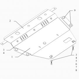 Kolchuga Защита двигателя, КПП и части радиатора на Citroen C4 Grand Picasso I '06-13 (ZiPoFlex-оцинковка)