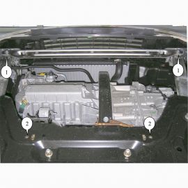 Kolchuga Защита двигателя, КПП и части радиатора на Citroen C4 I '04-10 (ZiPoFlex-оцинковка)