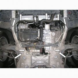 Kolchuga Защита двигателя, КПП и части радиатора на Citroen C5 II '08- (ZiPoFlex-оцинковка)