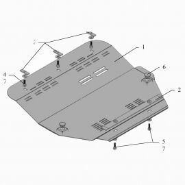 Kolchuga Защита двигателя, КПП и части радиатора на Citroen C8 '02-10 (ZiPoFlex-оцинковка)