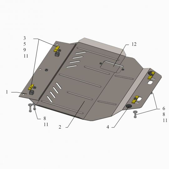 Kolchuga Защита двигателя, КПП и радиатора на Citroen Berlingo I '04-09 (V-1,6) Kolchuga Защита двигателя, КПП и радиатора на Citroen Berlingo I '04-09 (V-1,6)