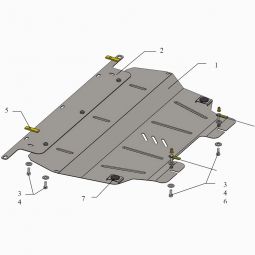 Kolchuga Защита двигателя, КПП и радиатора на Citroen Berlingo II '08-18