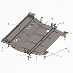 Kolchuga Защита двигателя, КПП и радиатора на Citroen C-Elysee II '12-