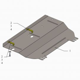 Kolchuga Защита двигателя, КПП и радиатора на Citroen C3 Picasso '09-17 (ZiPoFlex-оцинковка)