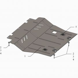 Kolchuga Защита двигателя, КПП и радиатора на Citroen C4 Grand Picasso II '13- (ZiPoFlex-оцинковка)