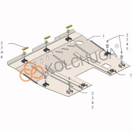 Kolchuga Защита двигателя, КПП и радиатора на Citroen C8 '02-08 (ZiPoFlex-оцинковка)