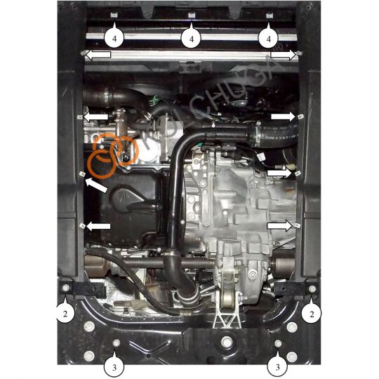 Kolchuga Защита двигателя, КПП и радиатора на Citroen Jumper II '14- (V-2,3D) Kolchuga Защита двигателя, КПП и радиатора на Citroen Jumper II '14- (V-2,3D)