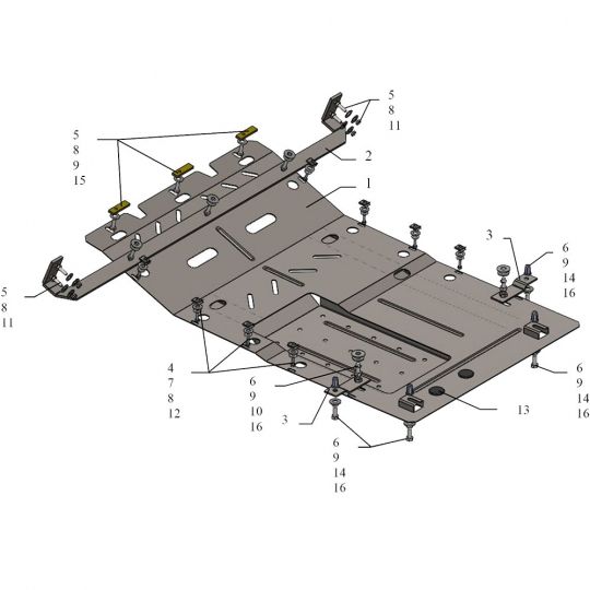 Kolchuga Защита двигателя, КПП и радиатора на Citroen Jumper II '14- (V-2,3D) Kolchuga Защита двигателя, КПП и радиатора на Citroen Jumper II '14- (V-2,3D)