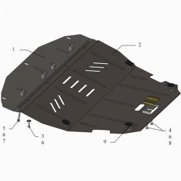 Kolchuga Защита двигателя, КПП и радиатора на Citroen Jumpy I '95-04 (ZiPoFlex-оцинковка)