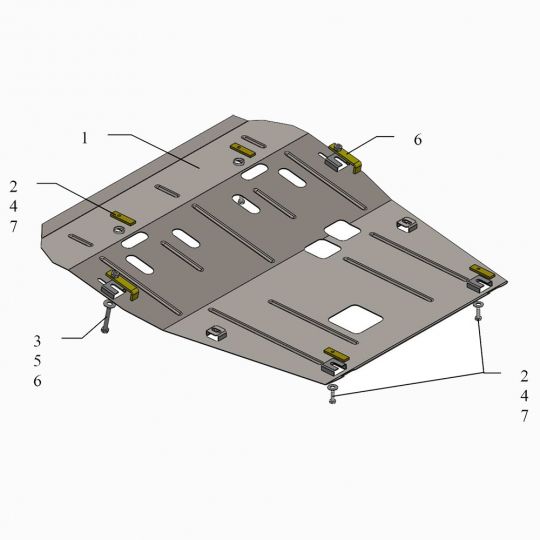 Kolchuga Защита двигателя, КПП и радиатора на Dacia Logan II '12- Kolchuga Защита двигателя, КПП и радиатора на Dacia Logan II '12-