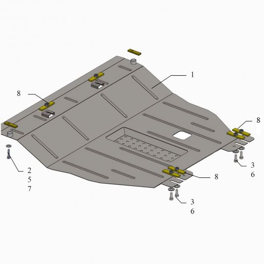 Kolchuga Защита двигателя, КПП и радиатора на Daewoo Lanos '12- Kolchuga Защита двигателя, КПП и радиатора на Daewoo Lanos '12-