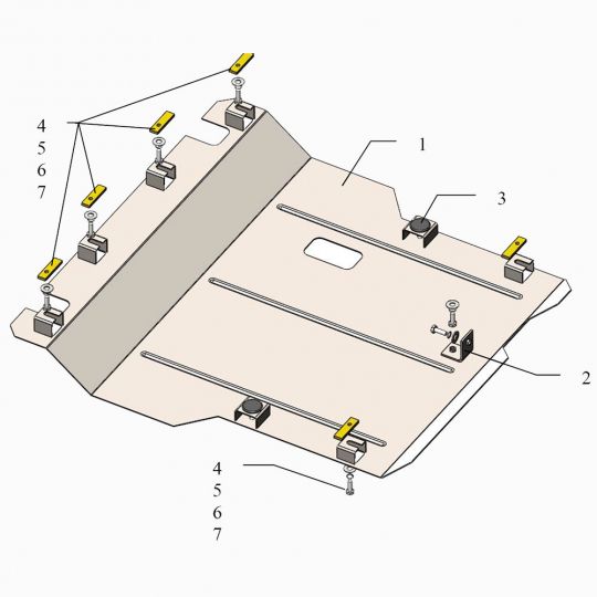 Kolchuga Защита двигателя, КПП и радиатора на Daihatsu Materia '06- Kolchuga Защита двигателя, КПП и радиатора на Daihatsu Materia '06-