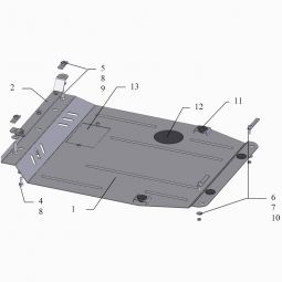 Kolchuga Защита двигателя, КПП и радиатора на Dodge Caliber '07-12 (V-2,4) (ZiPoFlex-оцинковка)
