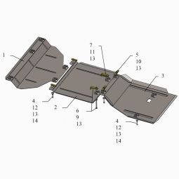 Kolchuga Защита двигателя, КПП и раздатки на Dodge Durango III '10-