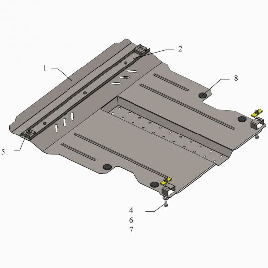Kolchuga Защита двигателя, КПП и радиатора на Faw V2 '12- Kolchuga Защита двигателя, КПП и радиатора на Faw V2 '12-