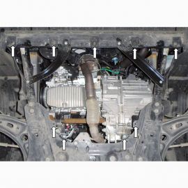 Kolchuga Защита двигателя и КПП на Fiat 500X '14- (ZiPoFlex-оцинковка)