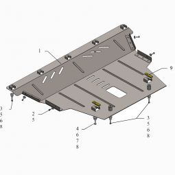 Kolchuga Защита двигателя и КПП на Fiat 500X '14-