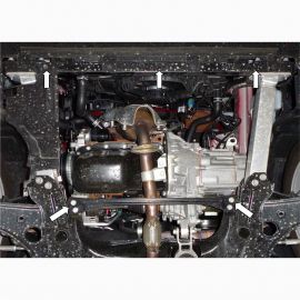 Kolchuga Защита двигателя, КПП и радиатора на Fiat 500L '12- (ZiPoFlex-оцинковка)
