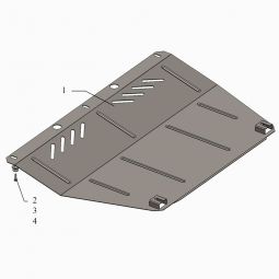 Kolchuga Защита двигателя, КПП и радиатора на Fiat 500L '12- Kolchuga Защита двигателя, КПП и радиатора на Fiat 500L '12-