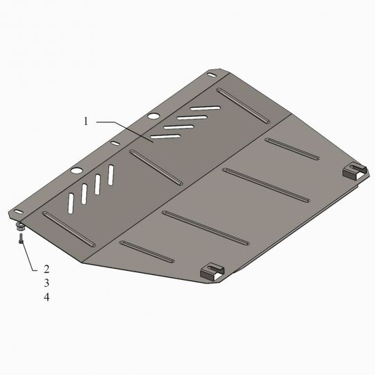 Kolchuga Защита двигателя, КПП и радиатора на Fiat 500L '12- Kolchuga Защита двигателя, КПП и радиатора на Fiat 500L '12-