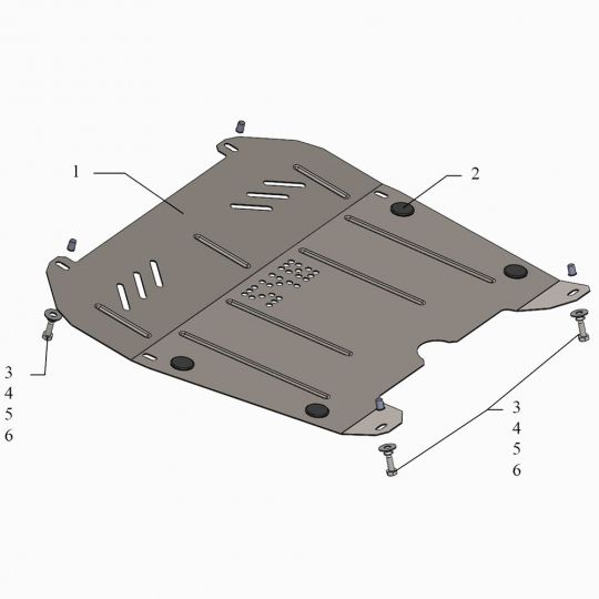 Kolchuga Защита двигателя, КПП и радиатора на Fiat Croma II '05-10 Kolchuga Защита двигателя, КПП и радиатора на Fiat Croma II '05-10