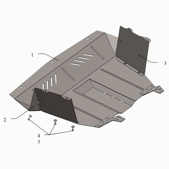 Kolchuga Защита двигателя, КПП и радиатора на Fiat Doblo I '00-10 Kolchuga Защита двигателя, КПП и радиатора на Fiat Doblo I '00-10