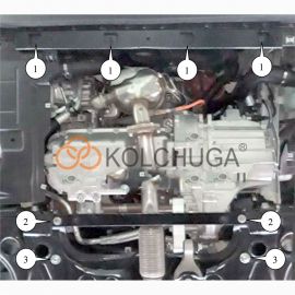 Kolchuga Защита двигателя, КПП и радиатора на Fiat Doblo II '10- (ZiPoFlex-оцинковка)