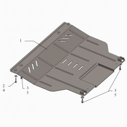 Kolchuga Защита двигателя, КПП и радиатора на Fiat Fiorino III '08- Kolchuga Защита двигателя, КПП и радиатора на Fiat Fiorino III '08-