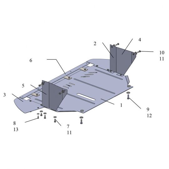 Kolchuga Защита двигателя, КПП и радиатора на Fiat Grande Punto III '05-10