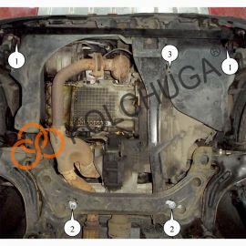 Kolchuga Защита двигателя и КПП на Ford Escape II '07-11 (ZiPoFlex-оцинковка)