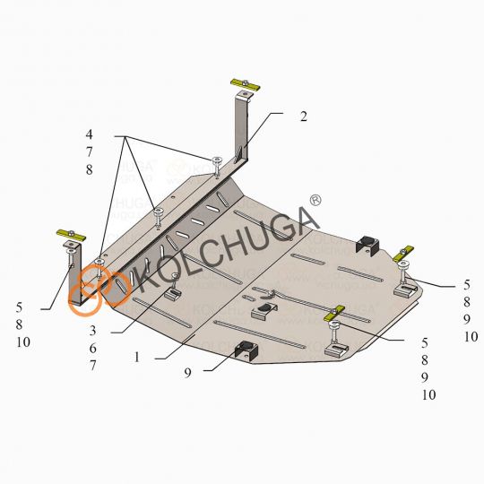 Kolchuga Защита двигателя и КПП на Ford Escape II '07-11 (ZiPoFlex-оцинковка) Kolchuga Защита двигателя и КПП на Ford Escape II '07-11 (ZiPoFlex-оцинковка)
