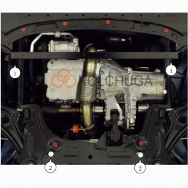Kolchuga Защита двигателя и КПП на Ford Fiesta VIII '17- Ecoboost (ZiPoFlex-оцинковка)