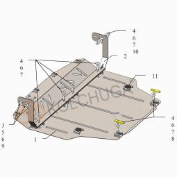 Kolchuga Защита двигателя и КПП на Ford Fiesta VIII '17- Ecoboost (ZiPoFlex-оцинковка)
