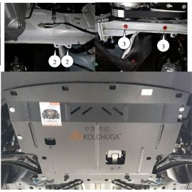 Kolchuga Защита двигателя и КПП на Ford Tourneo Courier '14-18 (ZiPoFlex-оцинковка)