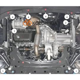 Kolchuga Защита двигателя и КПП на Ford Tourneo Courier '14-18