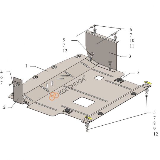 Kolchuga Защита двигателя и КПП на Ford Tourneo Courier '14-18 (ZiPoFlex-оцинковка) Kolchuga Защита двигателя и КПП на Ford Tourneo Courier '14-18 (ZiPoFlex-оцинковка)