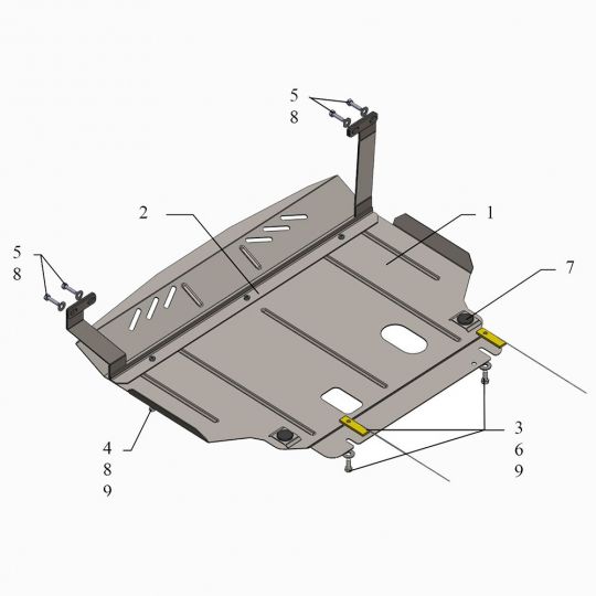 Kolchuga Защита двигателя, КПП и радиатора на Ford B-Max '12- EcoBoost (ZiPoFlex-оцинковка) Kolchuga Защита двигателя, КПП и радиатора на Ford B-Max '12- EcoBoost (ZiPoFlex-оцинковка)
